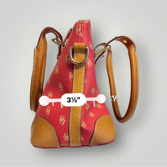 Dooney & Bourke Vintage Dome Berry Pebble Leather Satchel Bag Zip 12.5” x 7” - Picture 13 of 13